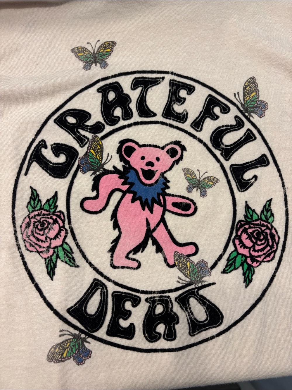 Lucky Brand Grateful Dead Butterflies Classic Crew in Peach Dust, XL, NWT - Picture 9 of 9